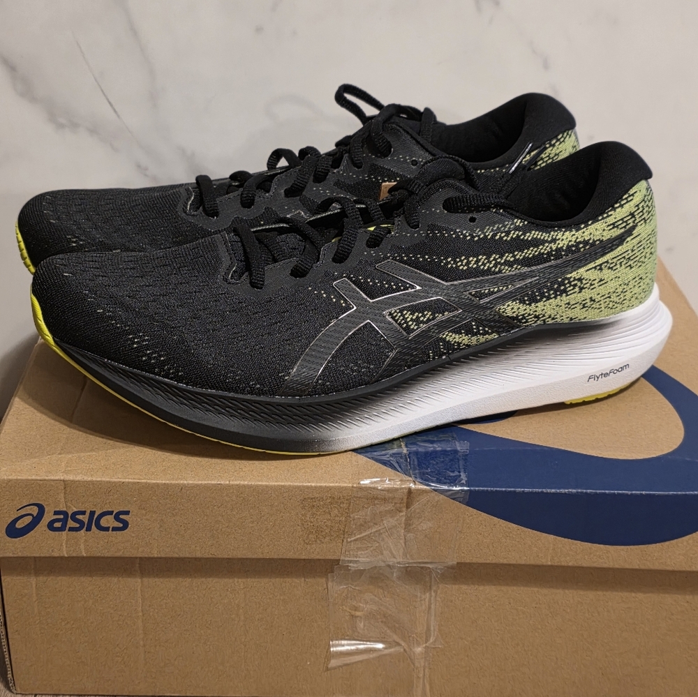 ASICS Men's Evoride 3 Black and Lime Athletic Shoes Size 11.5 NEW